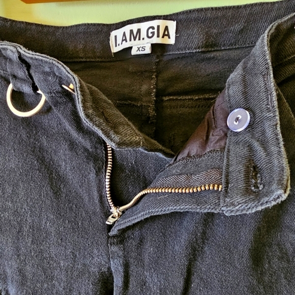 I.AM.GIA black wide leg cargo pants Y2K 90s mall goth - Picture 5 of 9